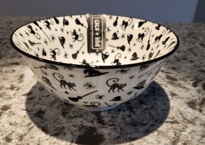 (4) Halloween cats and witchey things bowls.  Coco + Lola